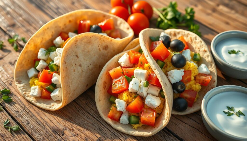 greek breakfast wraps