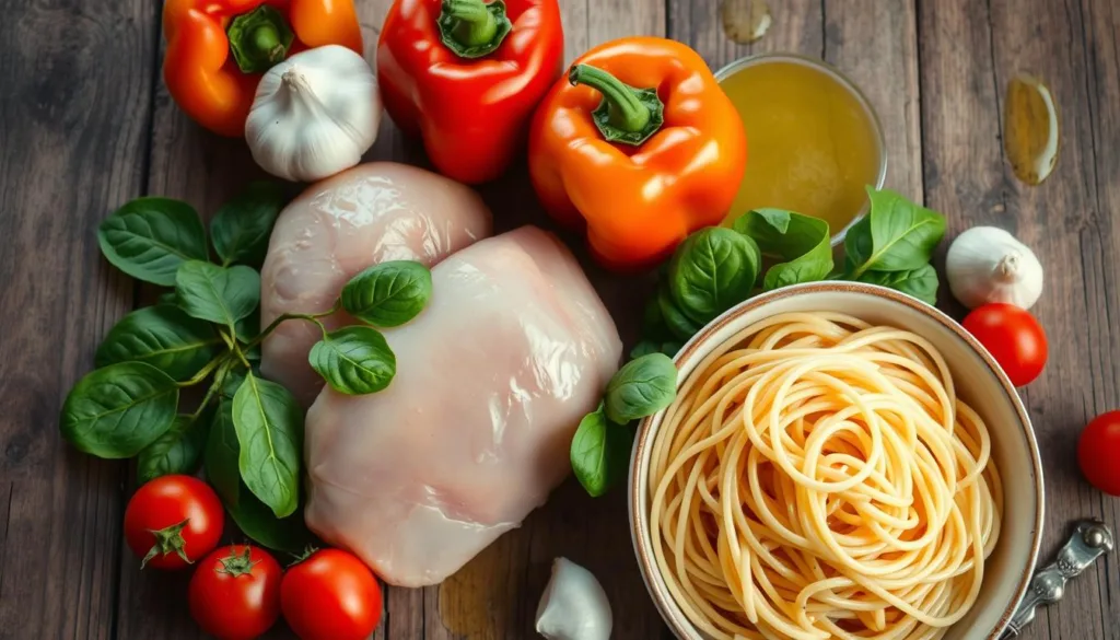 Chicken pasta ingredients