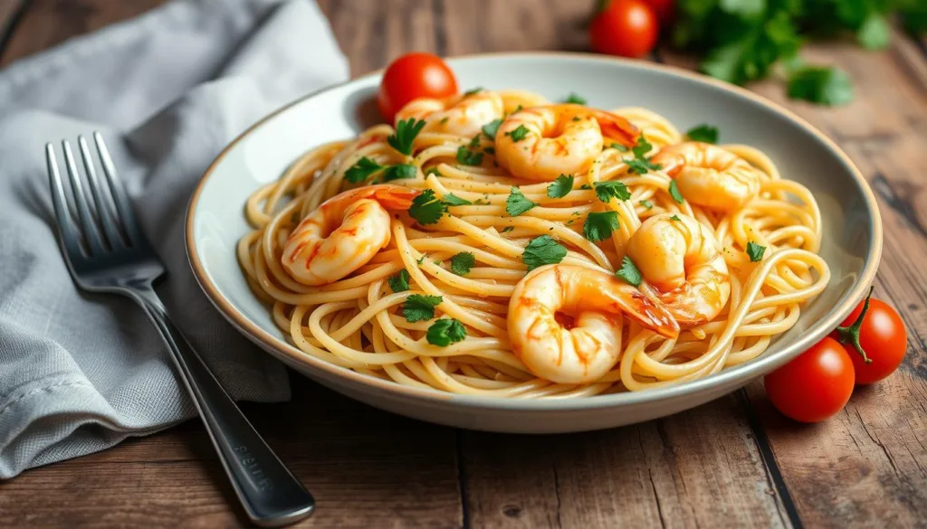 Healthy Shrimp Scampi Pasta