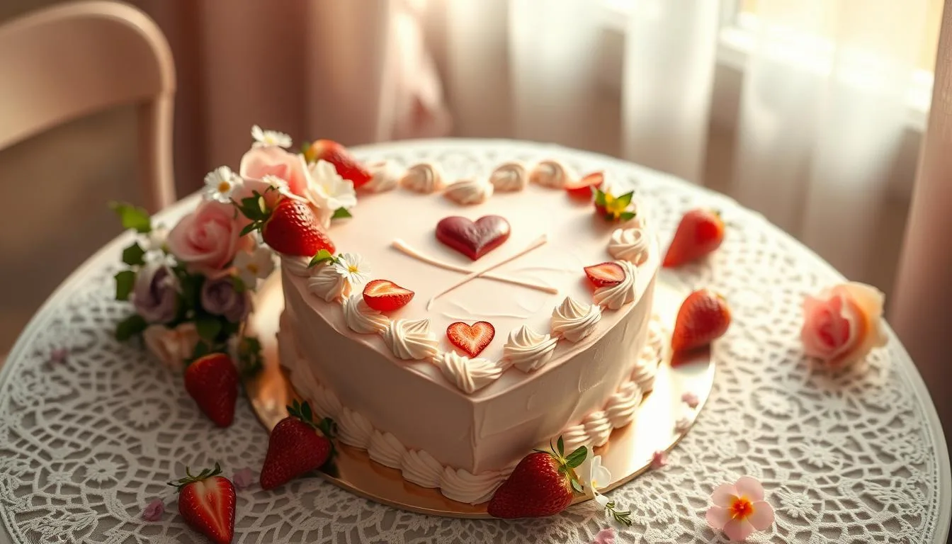 heart shaped cake