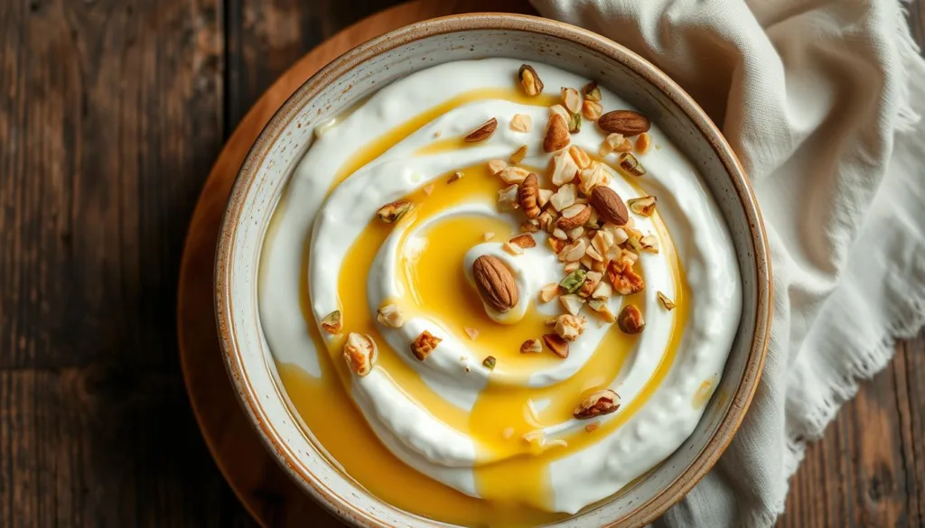 Greek yogurt with honey and nuts