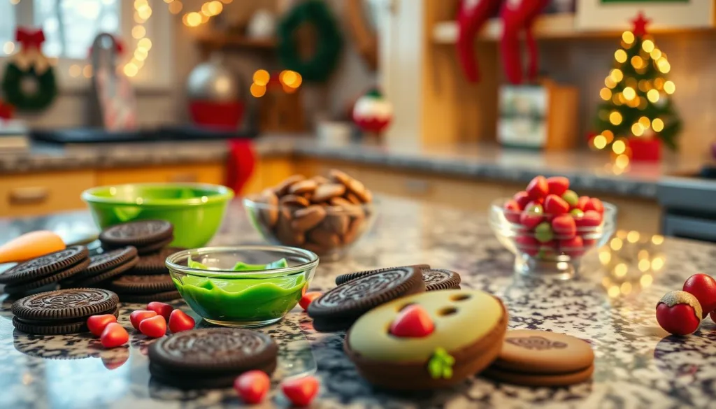 Grinch Oreo cookies recipe steps