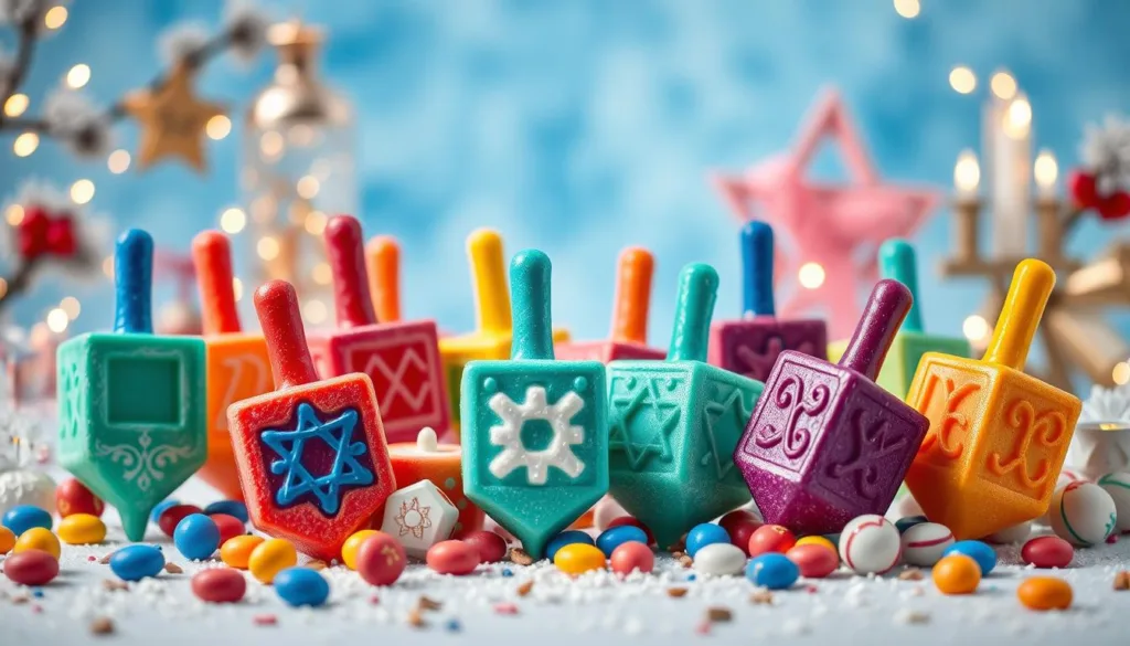 Hanukkah candy dreidels