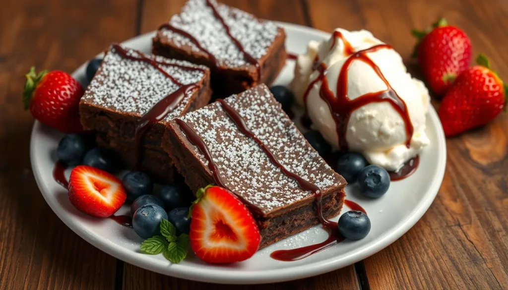 Serving suggestions for vanilla brownies