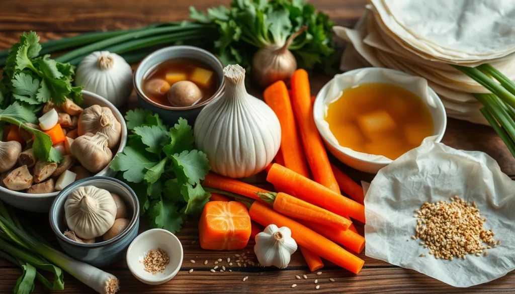 ingredients for vegan soup dumplings