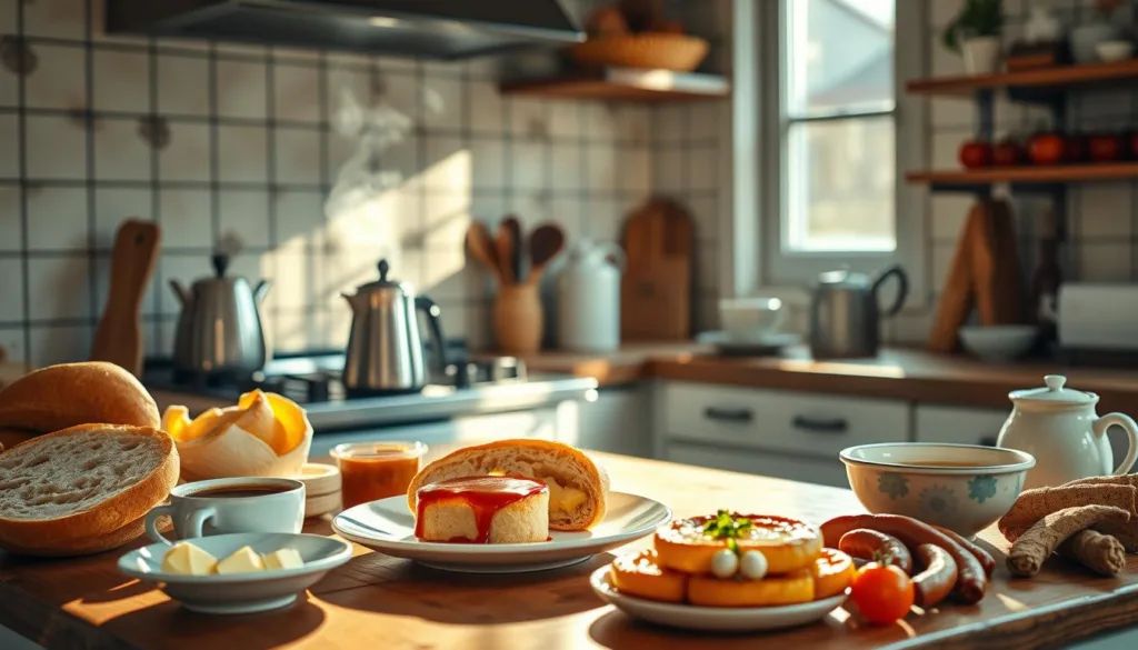 making traditional breakfast at home