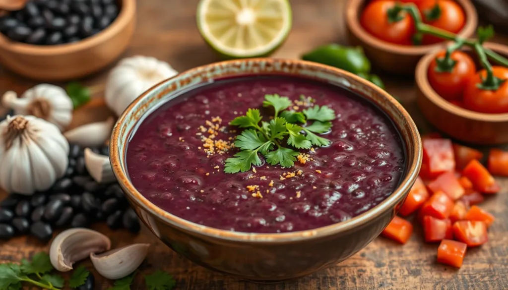 purple black bean soup recipe​