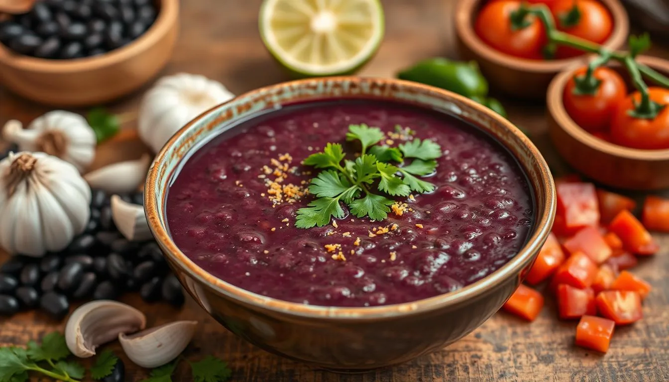 purple black bean soup recipe​