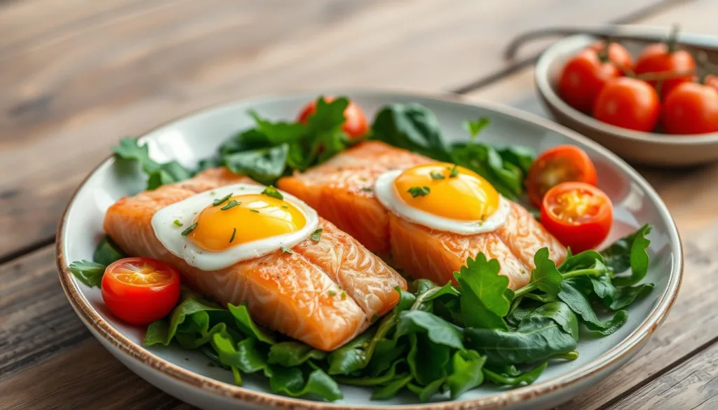 salmon and eggs lunch