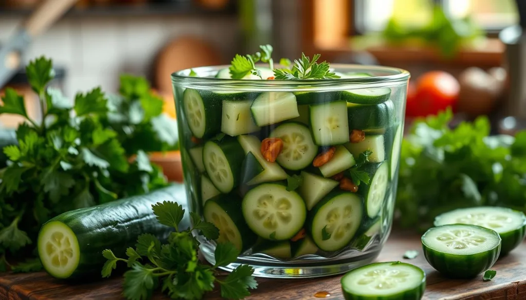 storing cucumber salad